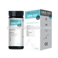 Urinalysis reagent test strips for 10 parameters Blood,Ketone,Glucose,pH,protein test kit,URS-10T